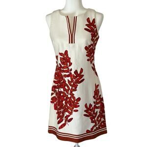 Taylor Sheath Dress Women's 4 Cream Rust NEW